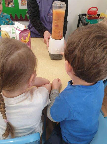A healthy food activity in the nursery